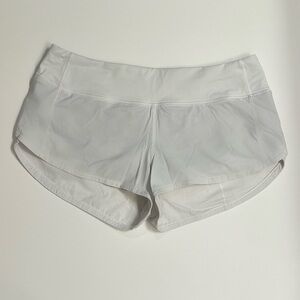 Lululemon White Low-rise Speed Up Shorts